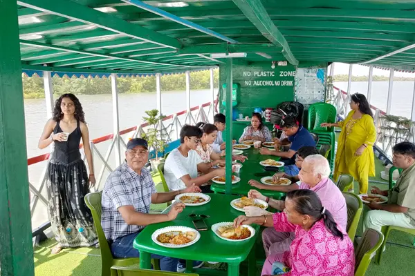 Lunch on a boat in the Sundarban tour